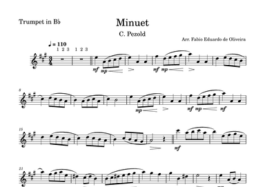Minuet - Pezold  (Bach) - Easy Arrangement (arr. Fabio Eduardo de Oliveira)