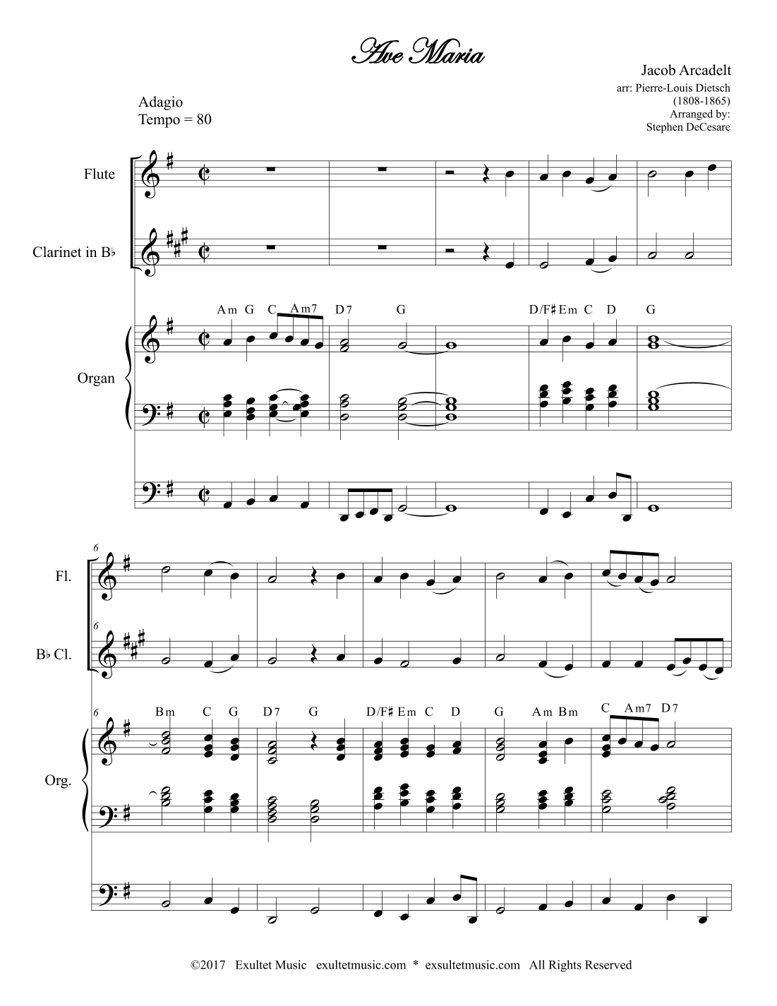 Ave Maria (Duet for Flute and Bb-Clarinet) (arr. Stephen DeCesare)