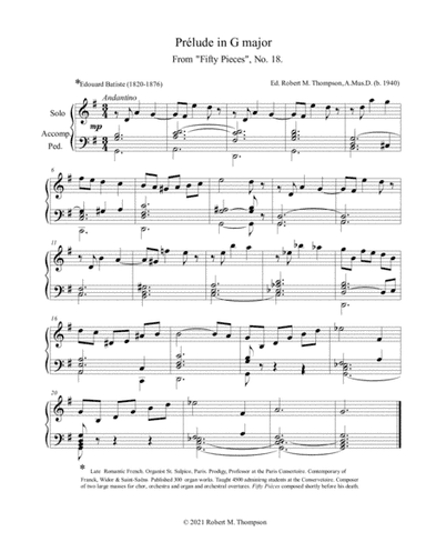 Easy French Romantic Organ Series (arr. Robert M. Thompson, A.Mus.D. (b. 1940))