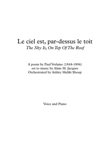 Le ciel est par-dessus le toit (Verlaine) bilingual