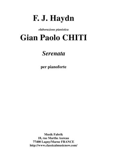 F. J. Haydn: Sérénata from String Quartet Opus 3, arranged for solo piano by Gian Paolo Chiti (arr. Gian Paolo Chiti)