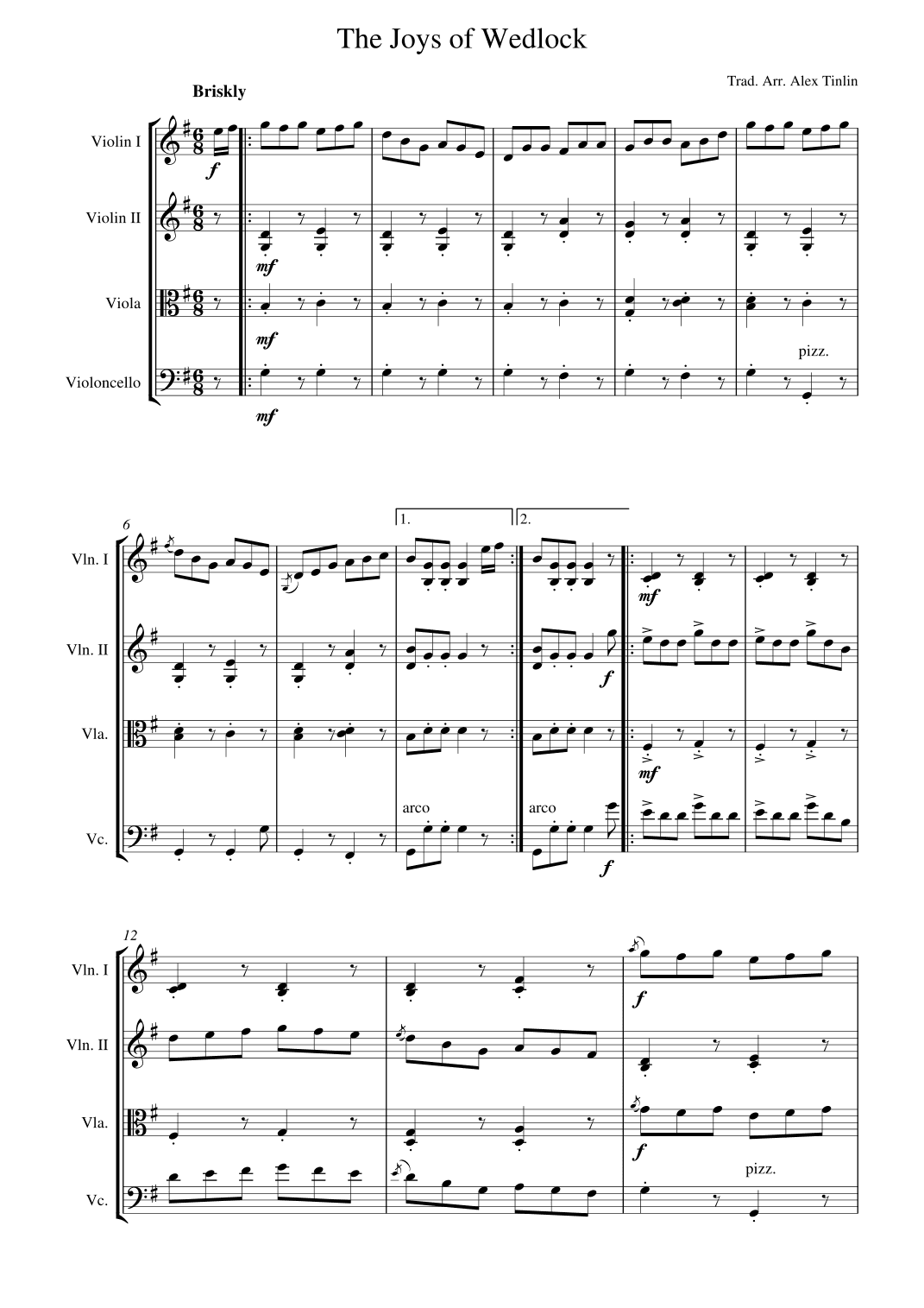The Joys of Wedlock (arr. Alex Tinlin)