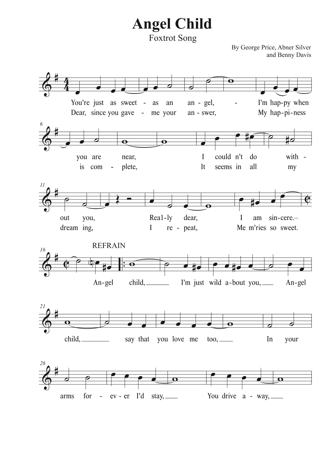 Angel Child - Foxtrot Song (arr. Avgusta Udartseva)
