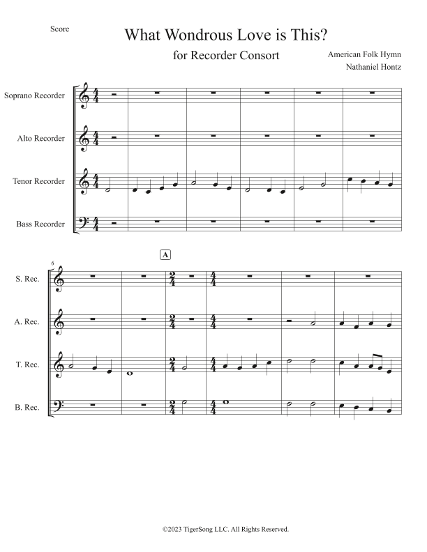 What Wondrous Love is This? (for Recorder Consort) (arr. Nathaniel Hontz)