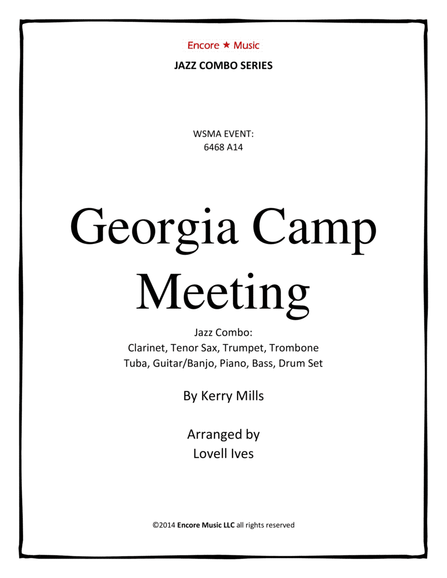 Georgia Camp Meeting for Dixieland Combo by Kerry Mills (arr. Lovell Ives)