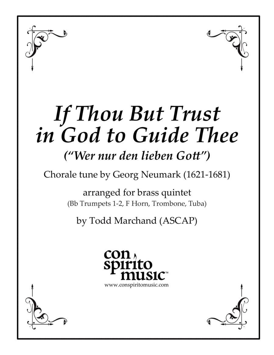 If Thou But Trust in God to Guide Thee - brass quintet (arr. Todd Marchand (ASCAP))