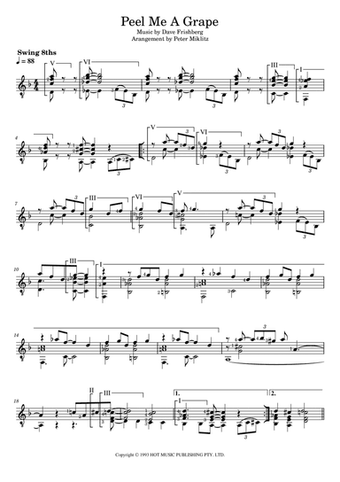 Peel Me A Grape Blues (arr. Peter Miklitz)