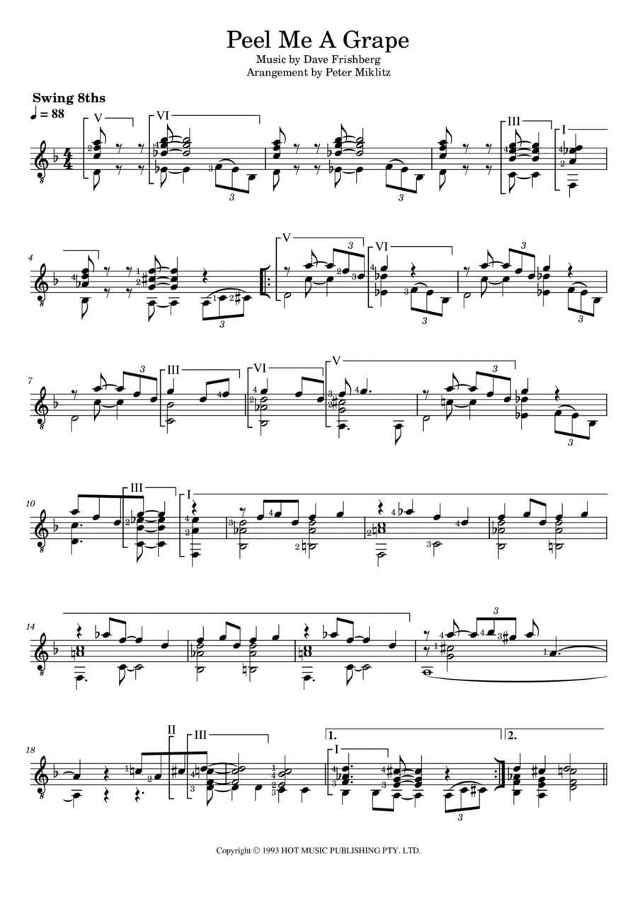 Peel Me A Grape Blues (arr. Peter Miklitz)