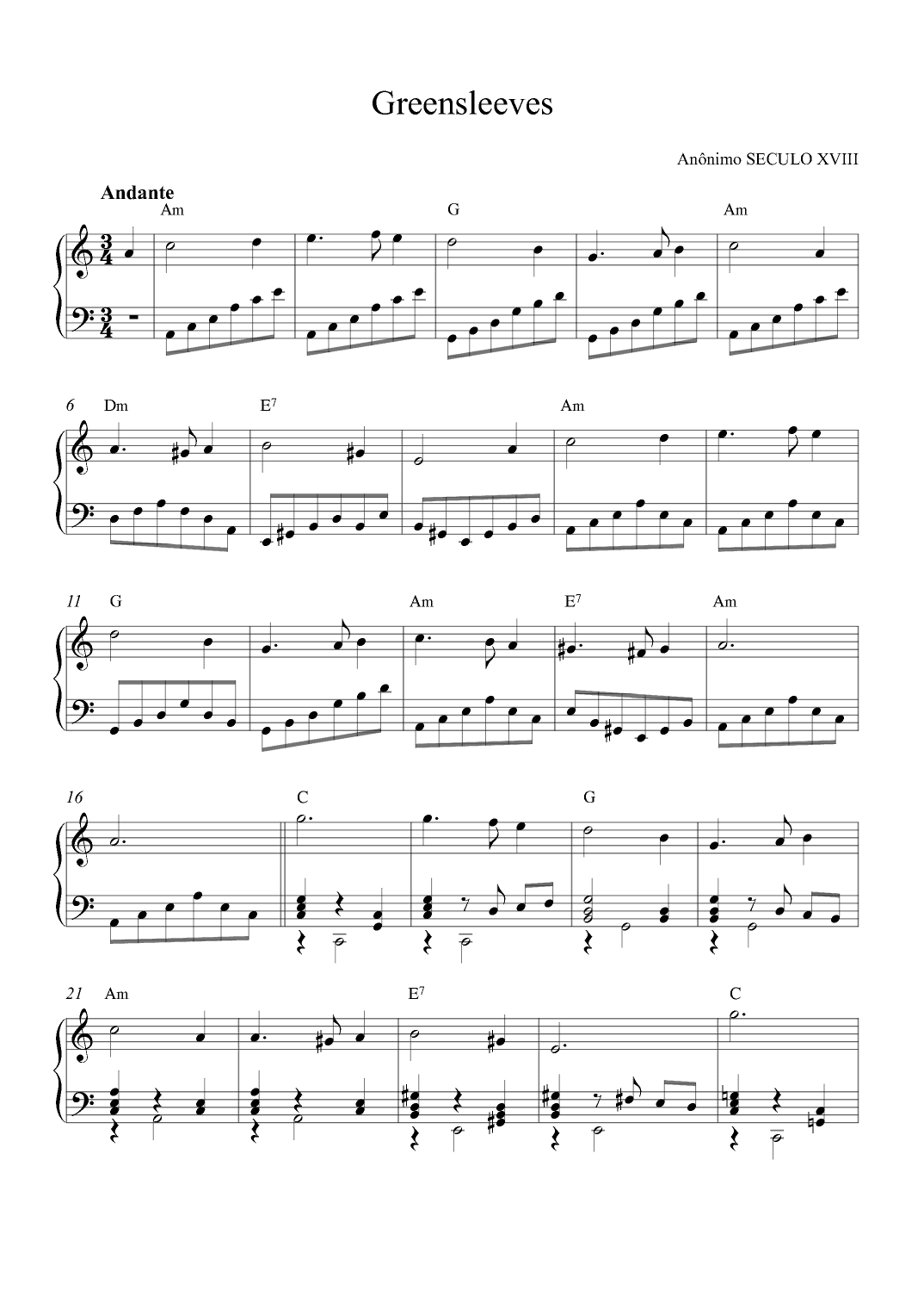 Greensleeves (arr. Alex Nunes Rodrigues)