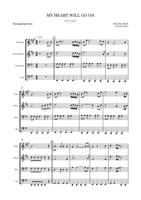 My Heart Will Go On (Love Theme from Titanic) (arr. Luis Corales)