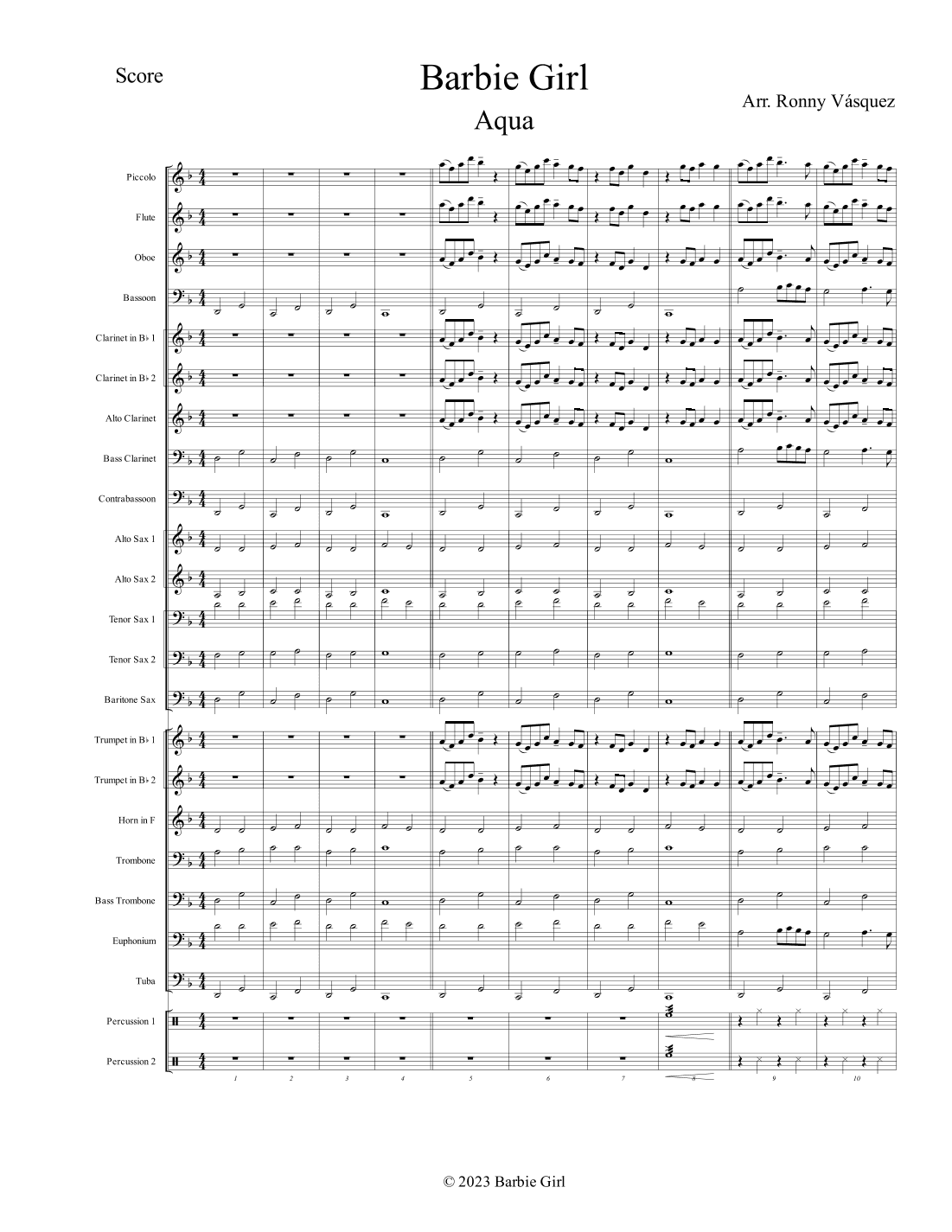 Barbie Girl (arr. RONNY EMERSON VASQUEZ BARRIENTOS)