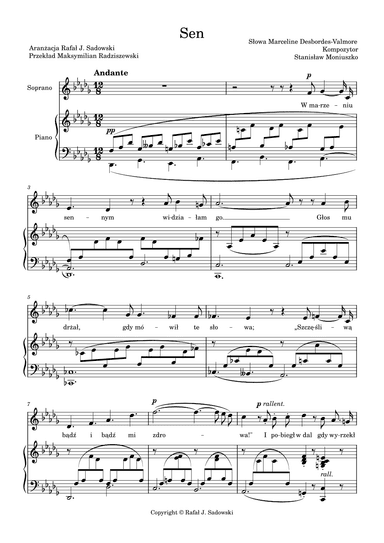 Sen (Le Songe) (arr. Rafał J. Sadowski)