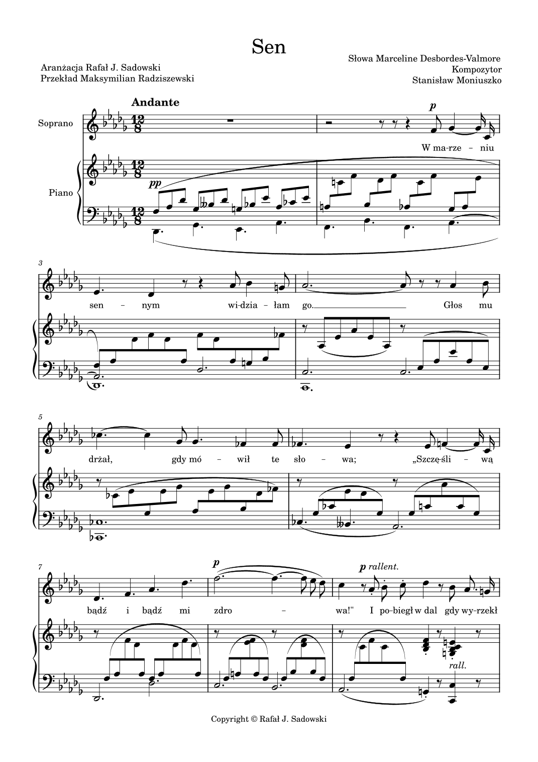 Sen (Le Songe) (arr. Rafał J. Sadowski)