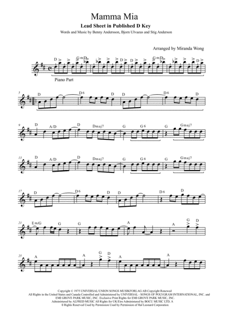 Mamma Mia (arr. Miranda Wong)