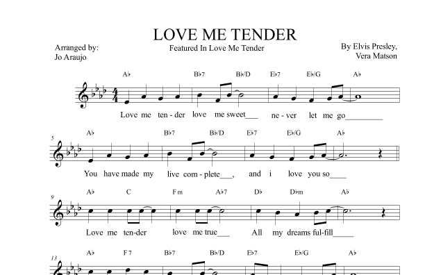 Love Me Tender (arr. JO ARAÚJO)