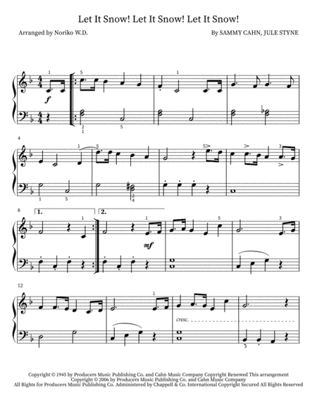 Let It Snow! Let It Snow! Let It Snow! (arr. Noriko W.D.)