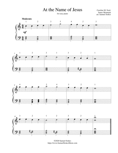 At the Name of Jesus - for easy piano (arr. Samuel Stokes)