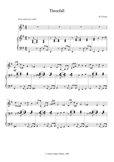 Threefall (jazz waltz for piano, bass and flute)