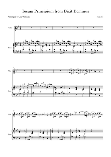 Tecum Principium From Dixit Dominus (arr. Joe Williams)