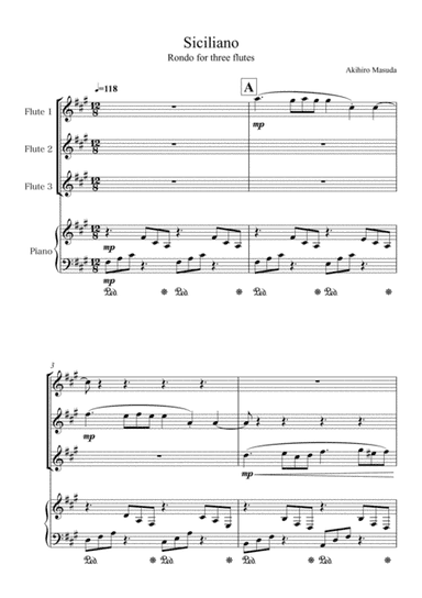 'Siciliano' for three flutes & piano