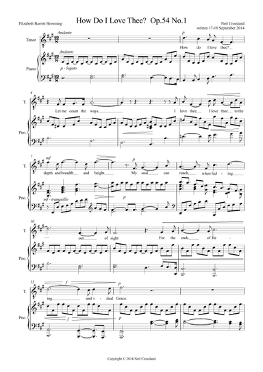 How Do I Love Thee   Op.54 No.1