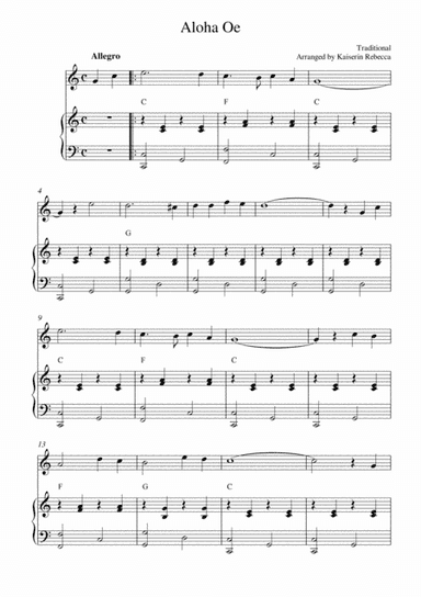 Aloha Oe (arr. Kaiserin Rebecca)