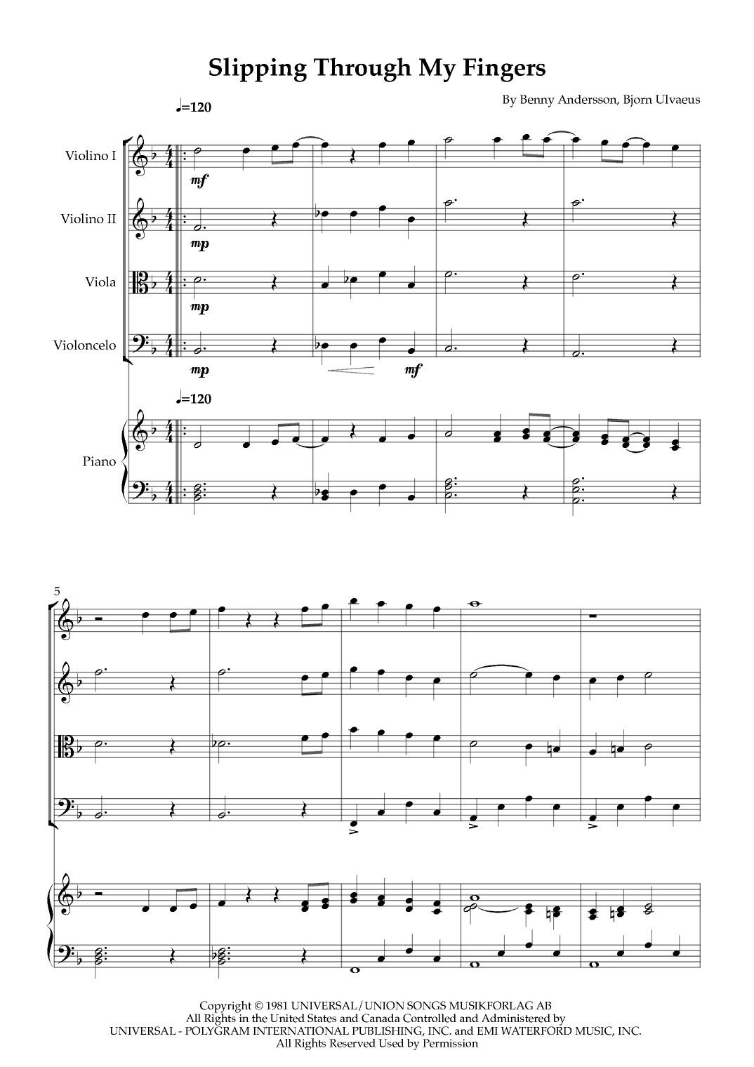 Slipping Through My Fingers (arr. Karen Gueiros)
