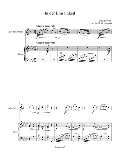 In der Einsamkeit (arr. Nick Lacanski)