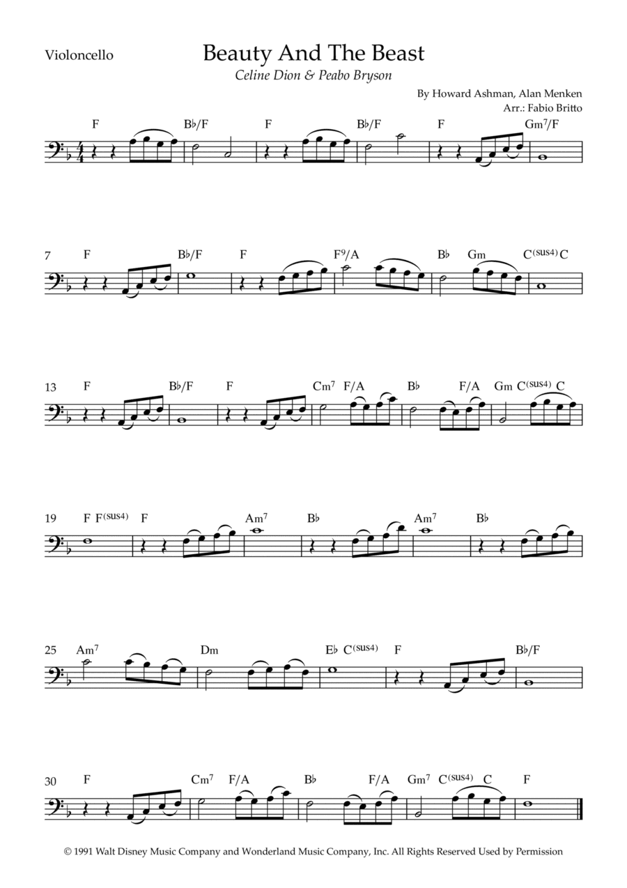 Beauty And The Beast (arr. Fernando Britto)