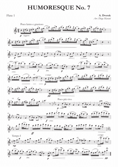 Humoresque No. 7 for Flute Quartet (arr. Diego Marani)