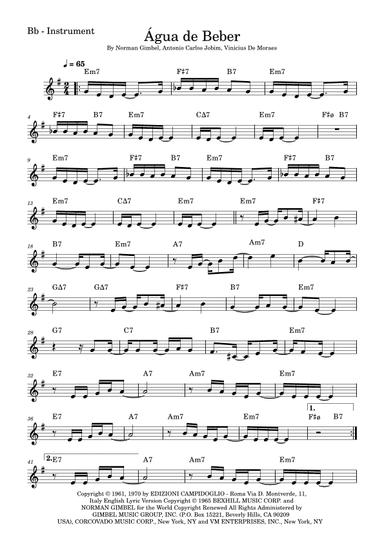 Água De Beber (water To Drink) (arr. Fabio Eduardo de Oliveira)