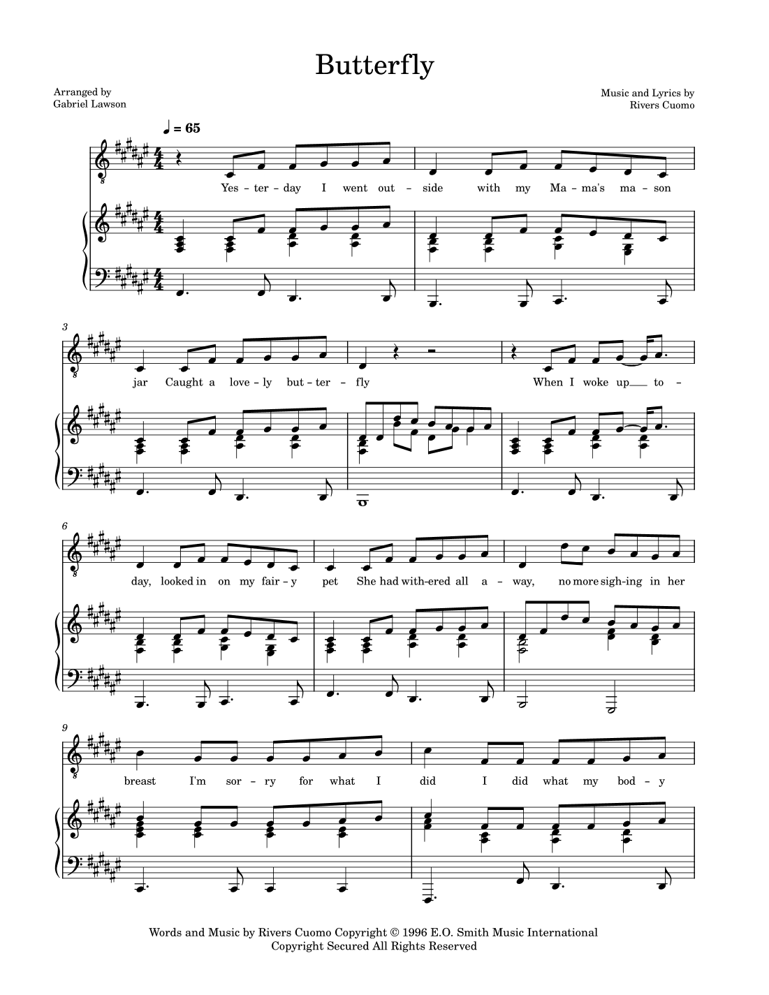 Butterfly (arr. Gabriel Lawson)