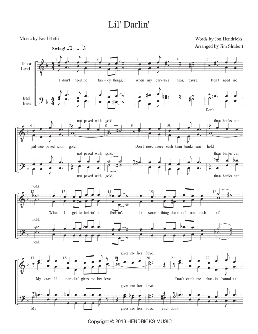 Lil Darlin' (arr. Jim Shubert)