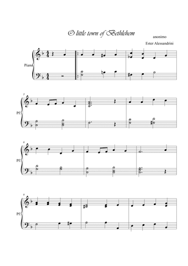Oh little town in Bethelem (arr. Ester Alessandrini)