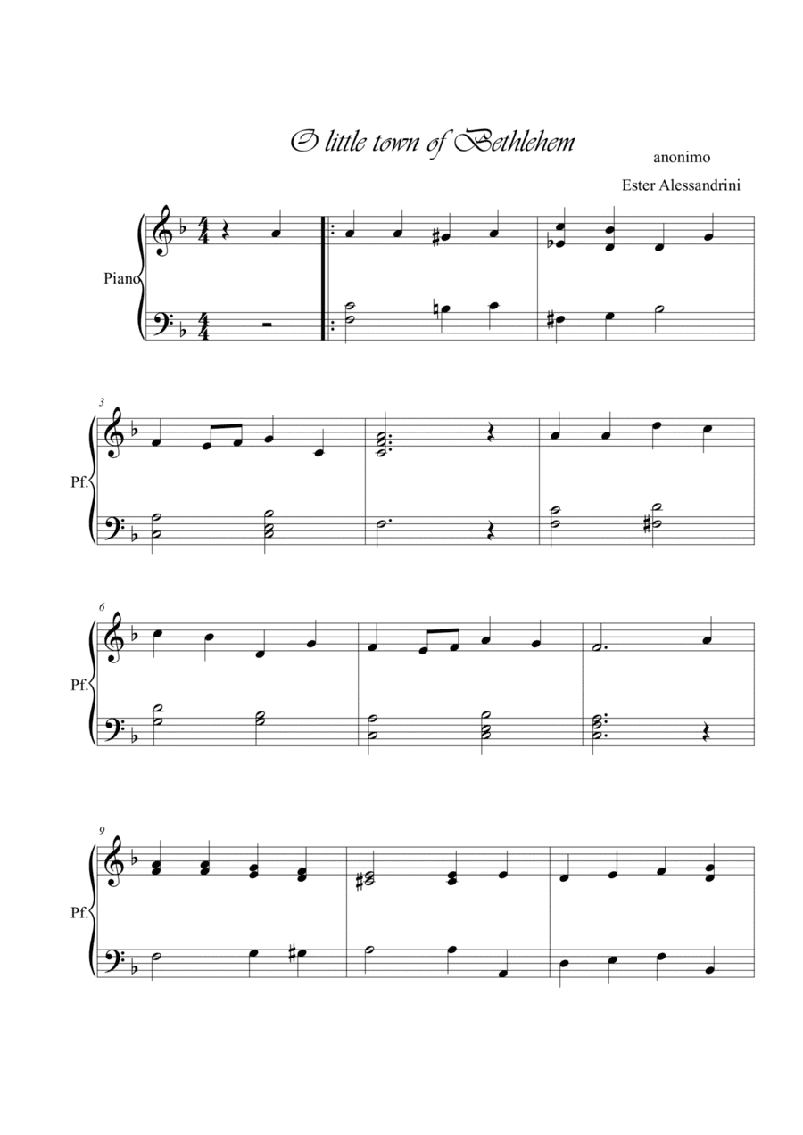 Oh little town in Bethelem (arr. Ester Alessandrini)