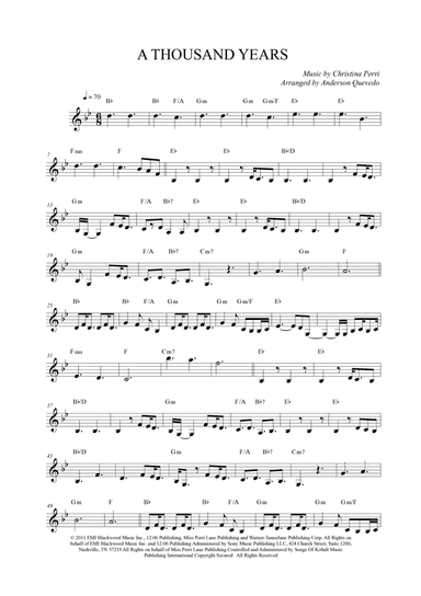 A Thousand Years (arr. Anderson Quevedo)
