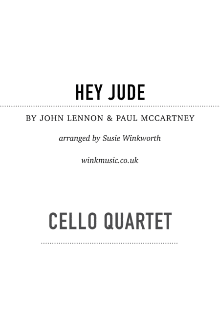 Hey Jude (arr. Susie Winkworth winkmusic.co.uk)