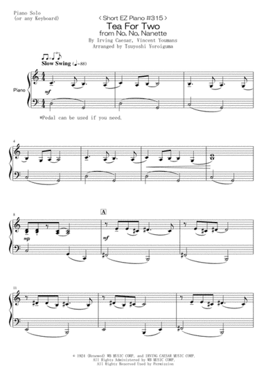 Tea For Two (arr. Tsuyoshi Yoroiguma)