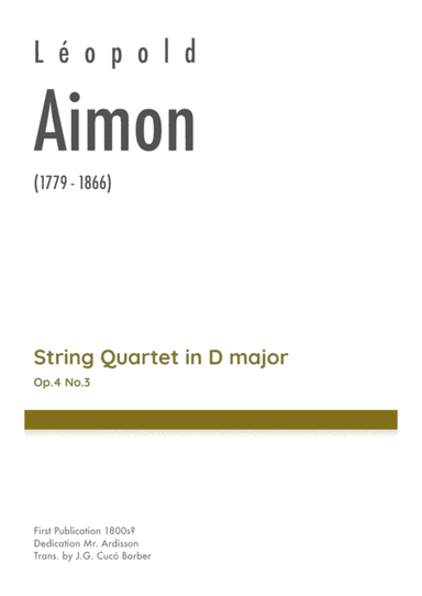 Aimon - String Quartet in D major, Op.4 No.3 (arr. J.G. Cucó Barber)