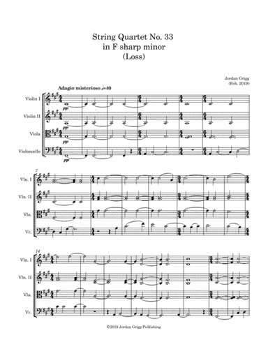 String Quartet No 33 in F sharp minor
