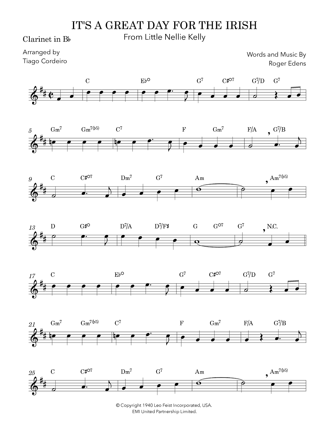 It's A Great Day For The Irish (arr. Tiago Cordeiro)