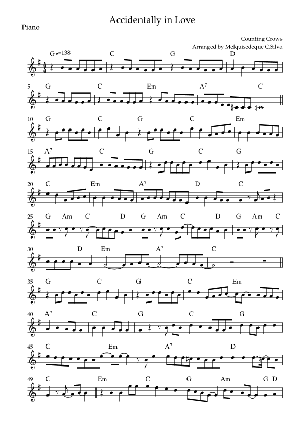 Accidentally In Love (arr. Melquisedeque C.Silva)
