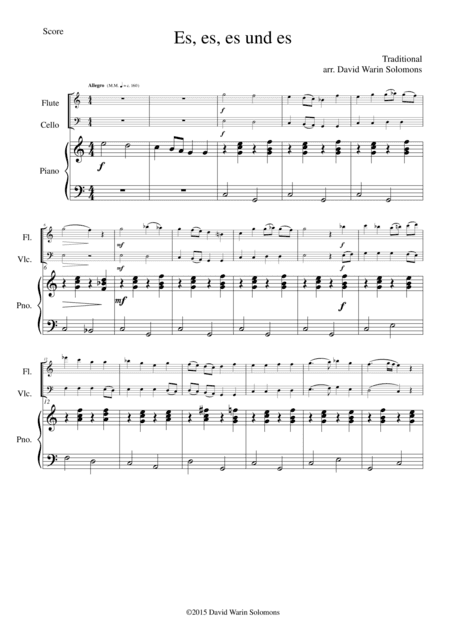 Es es es und es for flute, cello and piano (arr. David Warin Solomons)