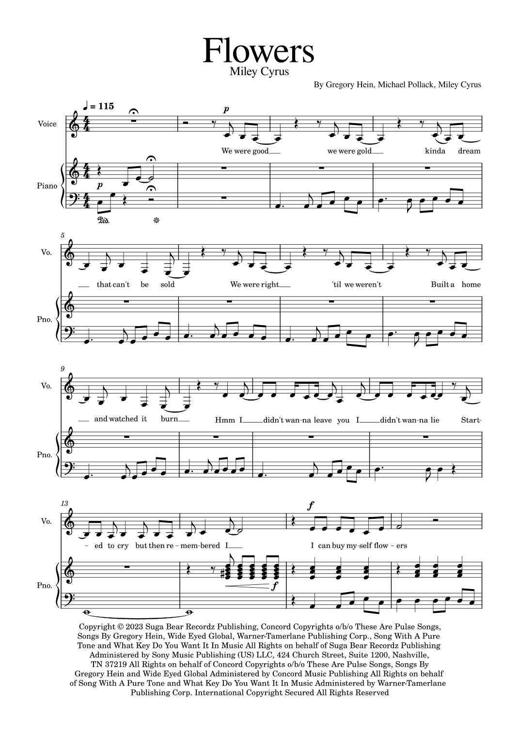 Flowers (arr. Golden Skull Editions)