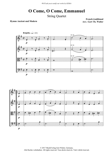 O Come, O Come, Emmanuel (arr. Gert Th. Walter)