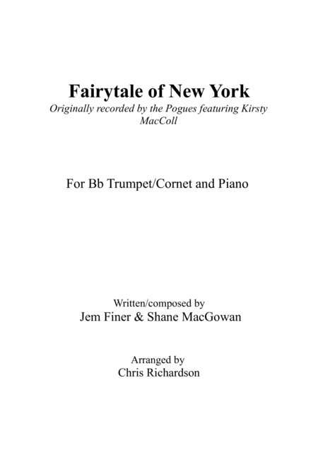 Fairytale Of New York (arr. Chris Richardson)