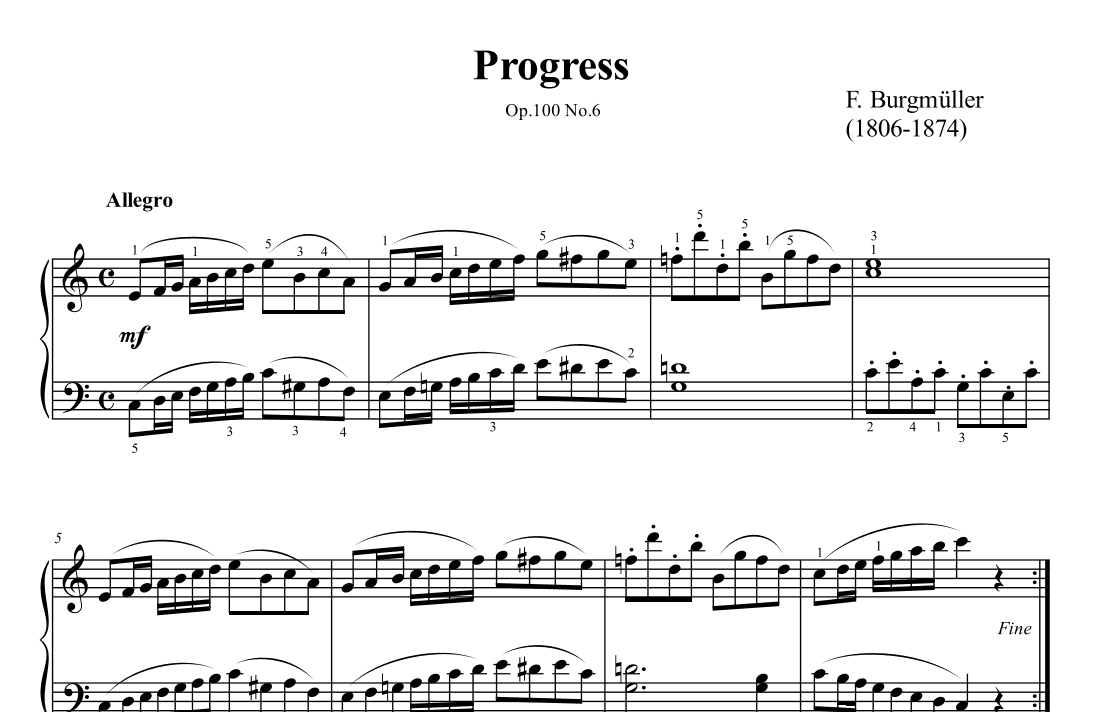 Burgmuller Progress Op.100 No.6 (arr. Ben Choupak)