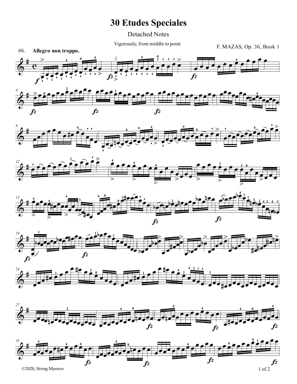 Mazas 75 Melodious & Progressive Studies Op 36, Book 1, No.06 (arr. String Masters)
