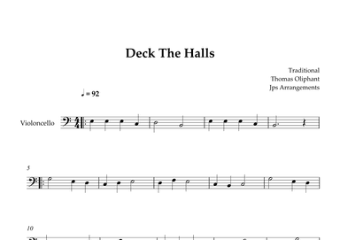 Deck The Halls For Cello (arr. Jps Arrangements)