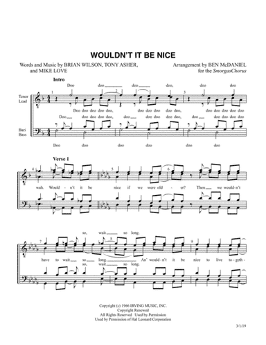 Wouldn't It Be Nice (arr. Ben McDaniel)